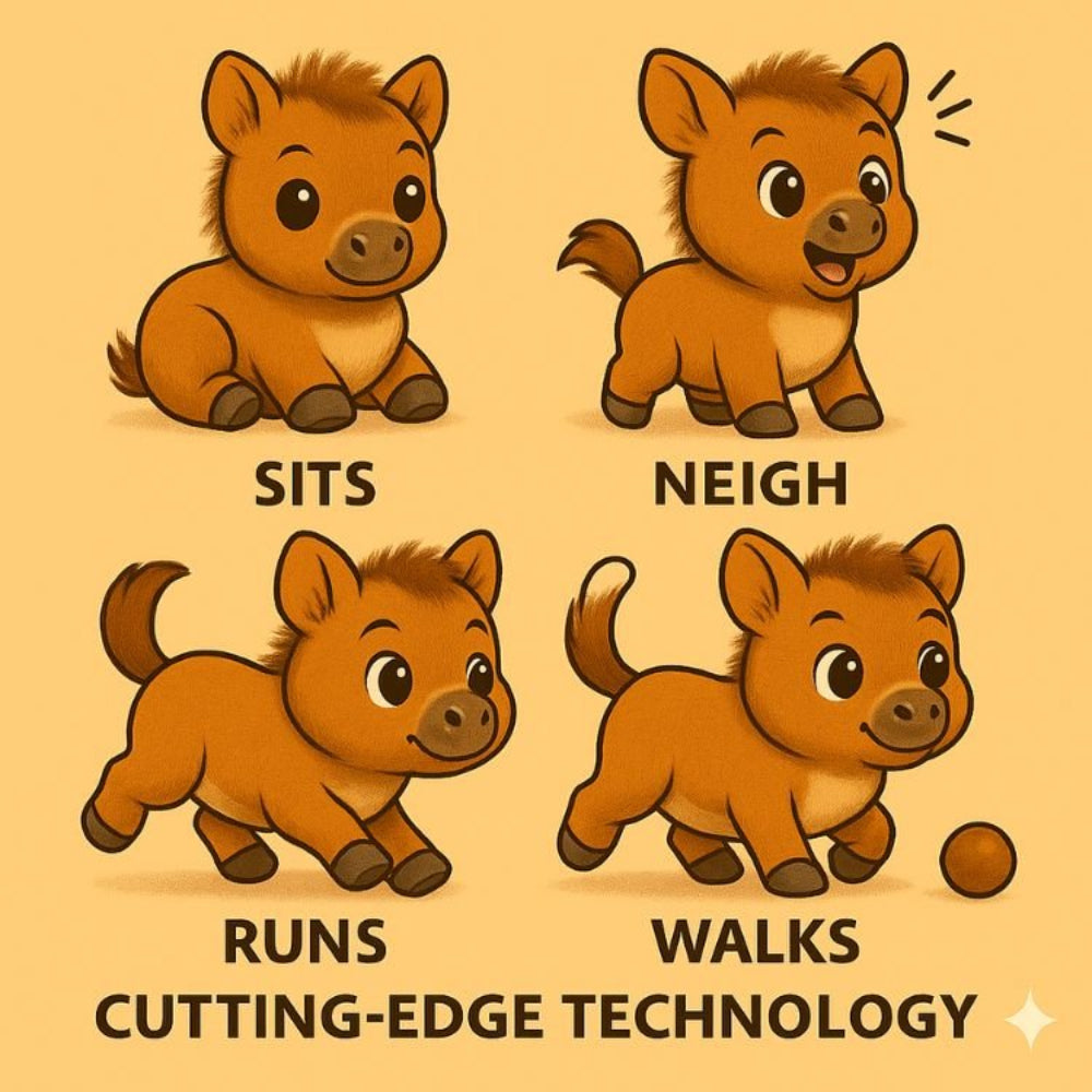 Interactive Robot Baby Brown Pony – Realistic Walking & Neighing Electronic Pet Toy - Image 7