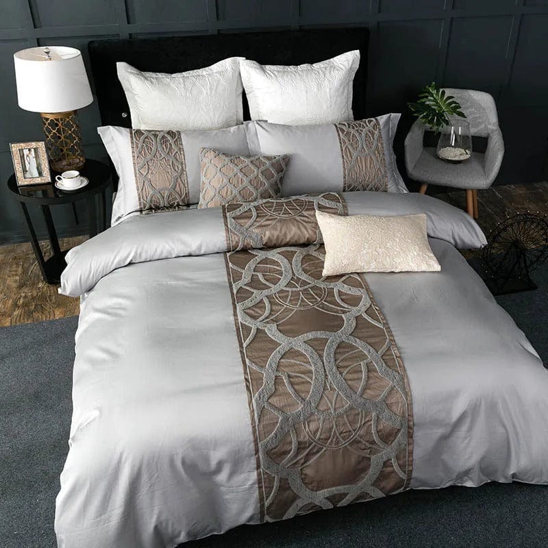 Chain of Luxury Gray Duvet Cover Set (Egyptian Cotton)