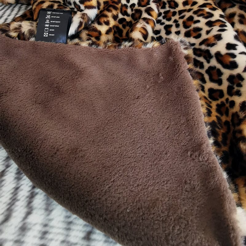 Fine Leopard Faux-Fur Blanket