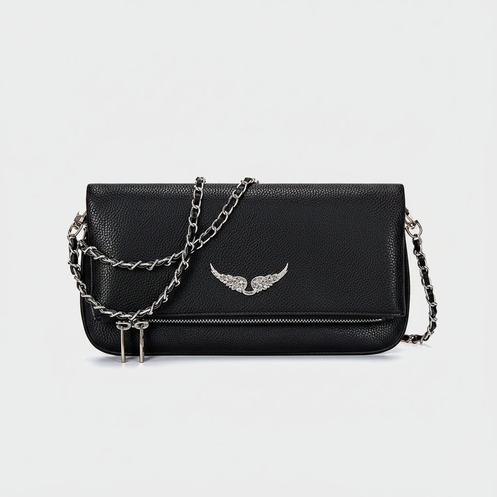 Mala de Ombro Feminina Elegante em Pele Sintética Compacta Transversal