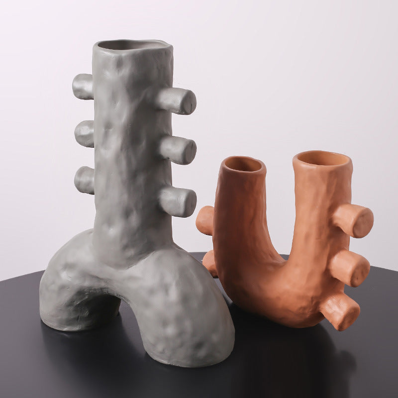 Jarrón Escultura Cerámica Moderna