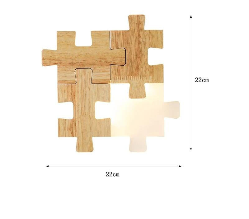 PuzzleGlow - Houten Puzzel Wandlamp LED – Creatieve Kinderkamer- en Woonkamerlamp