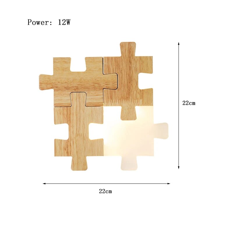 PuzzleGlow - Houten Puzzel Wandlamp | Creatieve en Interactieve Verlichting