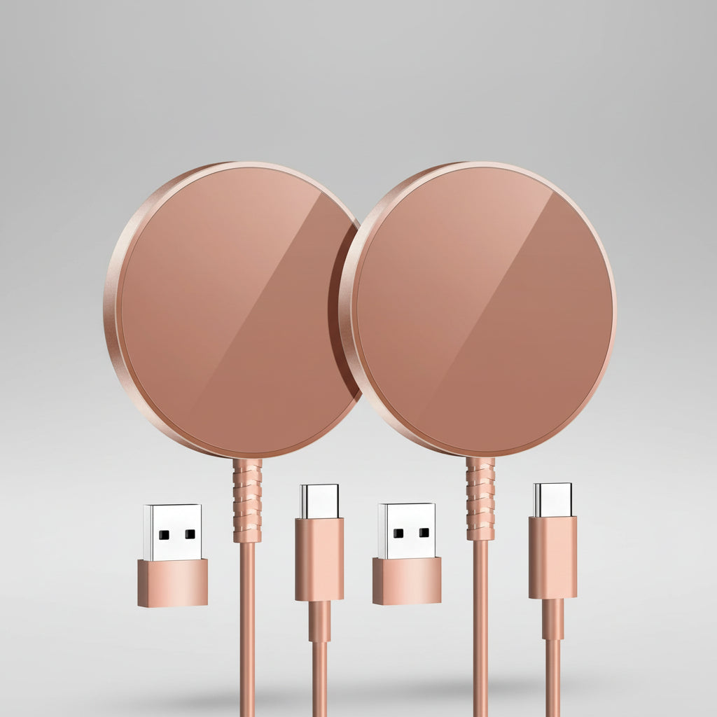 Carregador Sem Fios Magnético Carregamento Rápido Compacto em Alumínio