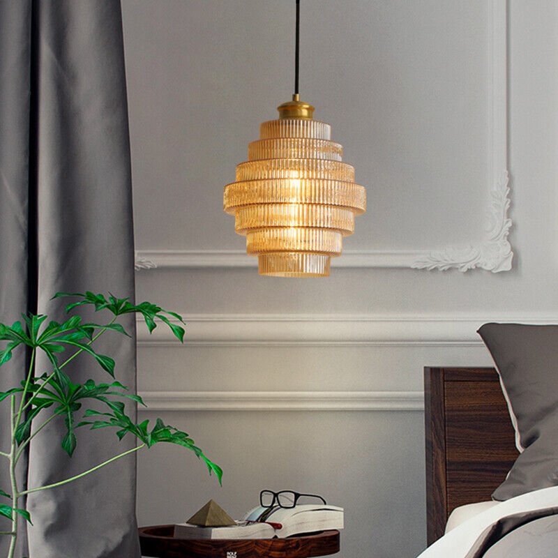 Phallic-shaped Brass Glass Pendant Lamp