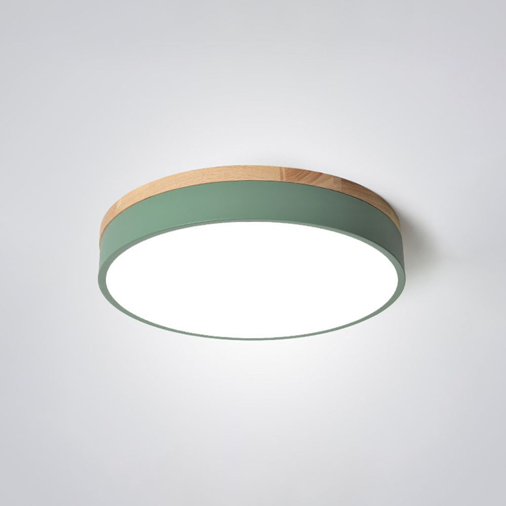 Lámpara de techo moderna Lumière - Blanco gris metal y madera para dormitorio y sala de estar