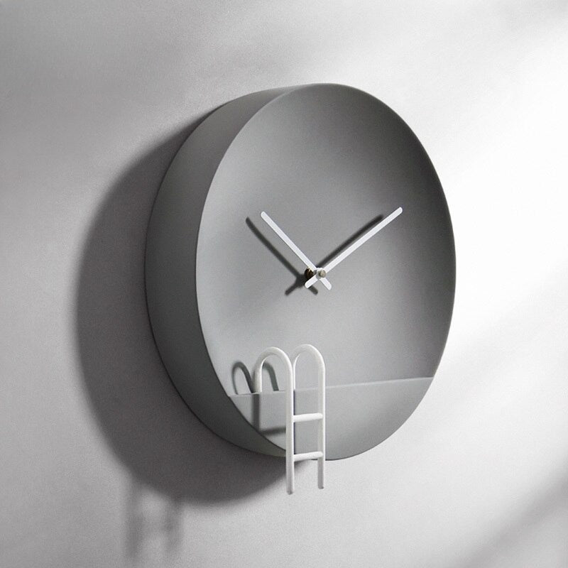 Reloj de pared moderno de cemento gris