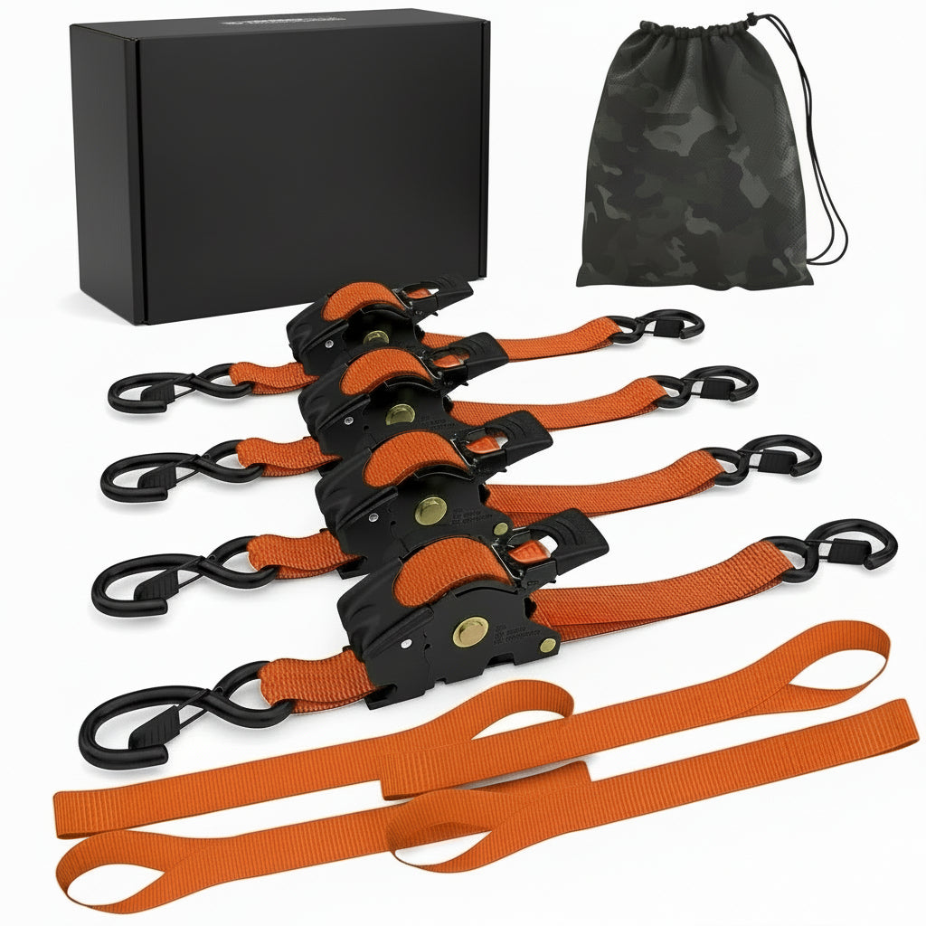 Spanbanden Retractable Heavy Duty Zelfoprollend Metaal Tie Down Set