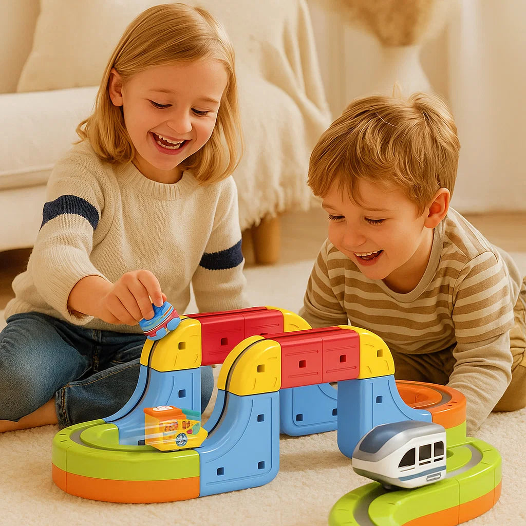 Set Costruzione Magico Pista Treni Set Creativo Giocattolo Veicolo Magnetico