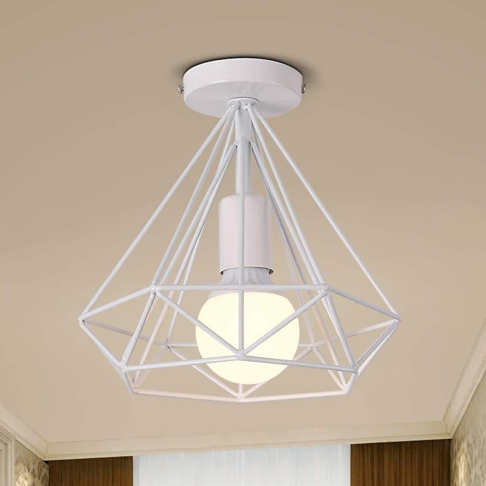 1-Light Mini Metal Geometric LED Retro Ceiling Lamp