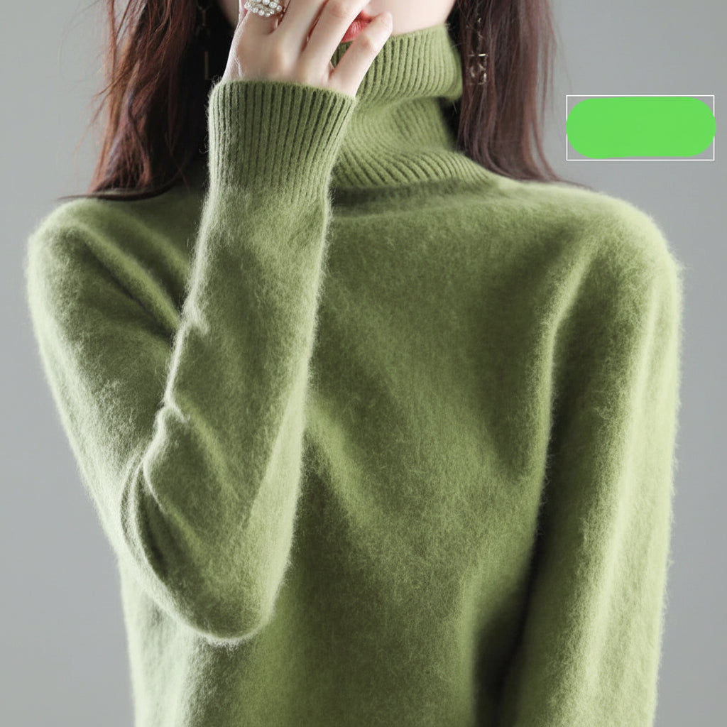 Camisola de Gola Alta Suave para Senhora Conforto Luxuoso
