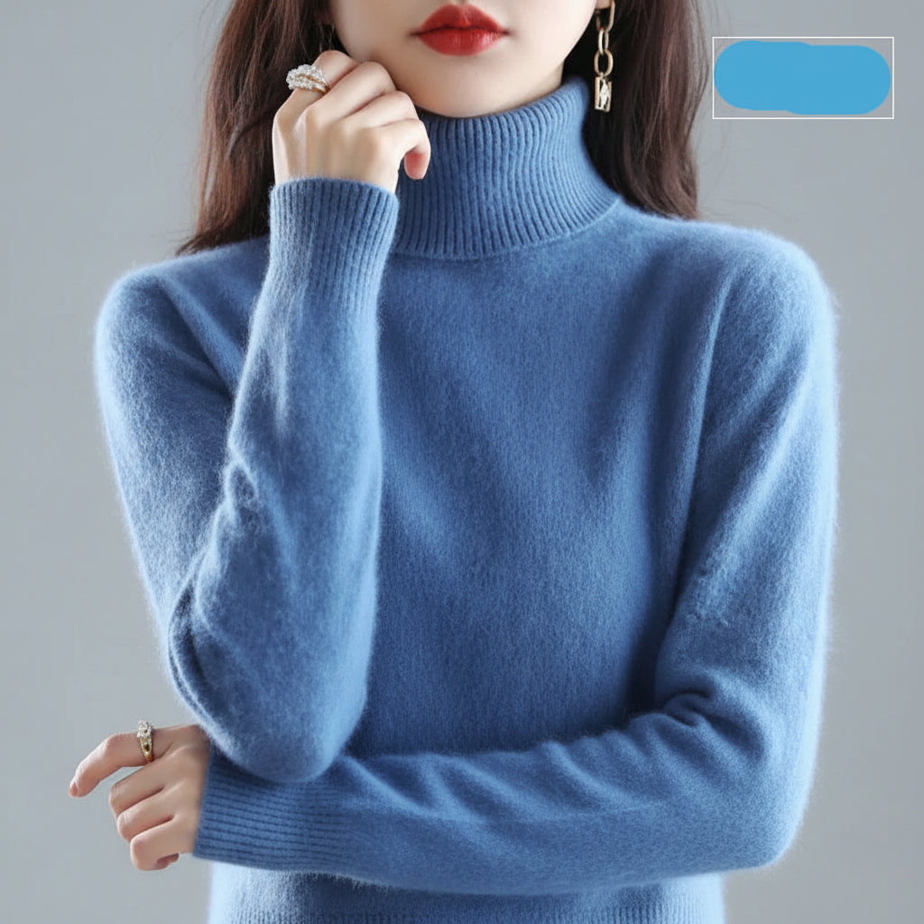 Camisola de Gola Alta Suave para Senhora Conforto Luxuoso