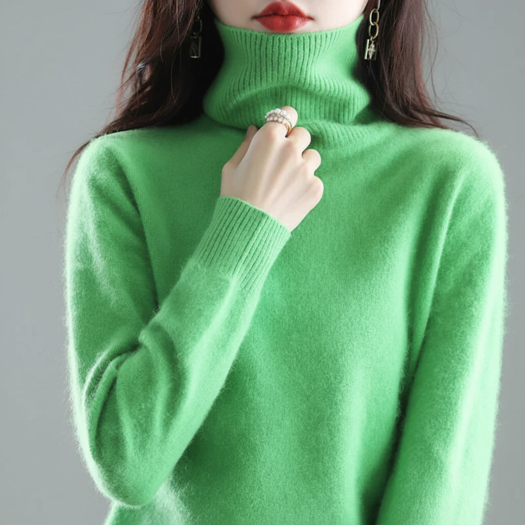 Camisola de Gola Alta Suave para Senhora Conforto Luxuoso