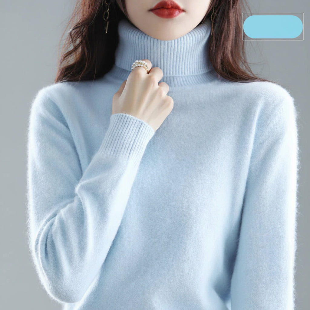 Camisola de Gola Alta Suave para Senhora Conforto Luxuoso