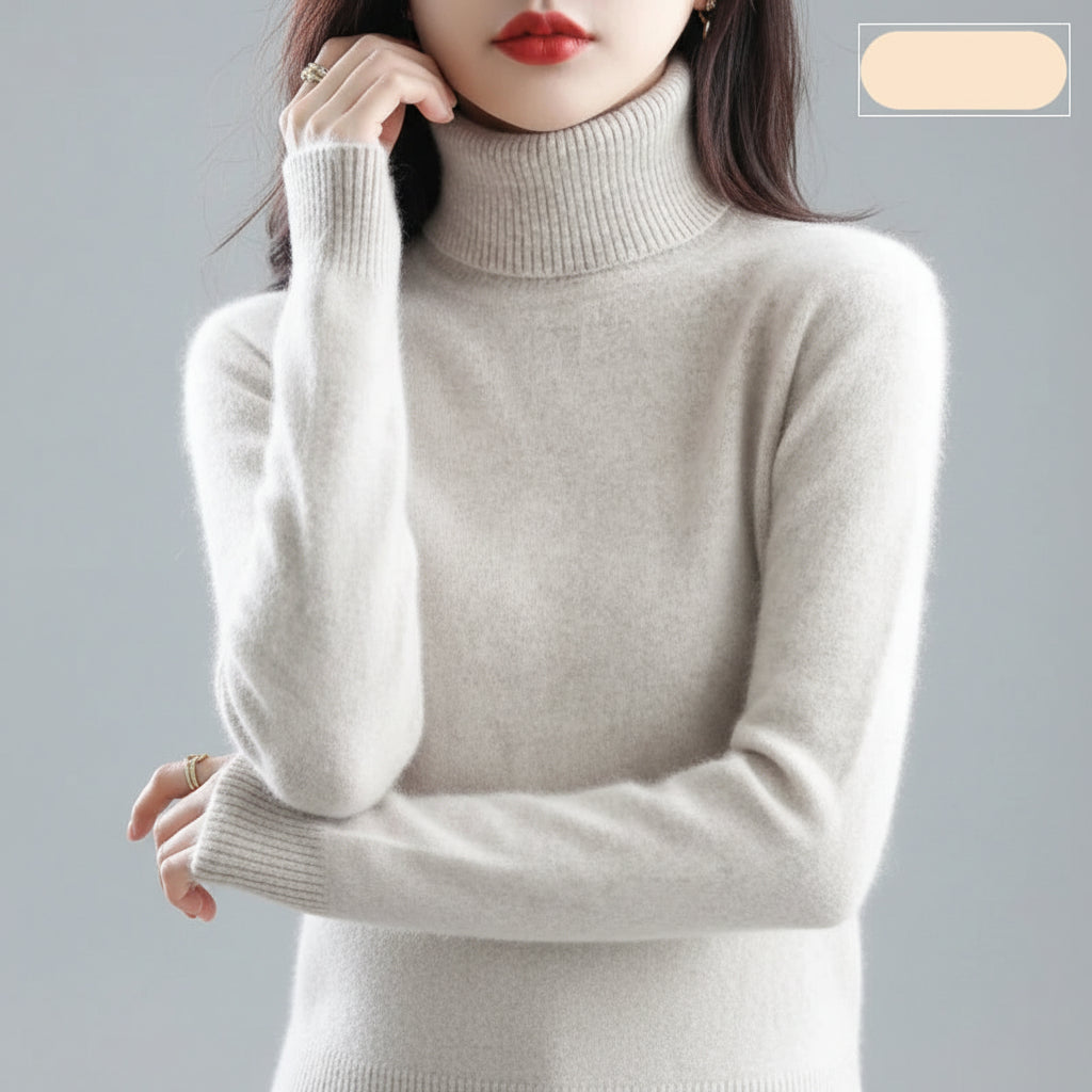 Camisola de Gola Alta Suave para Senhora Conforto Luxuoso