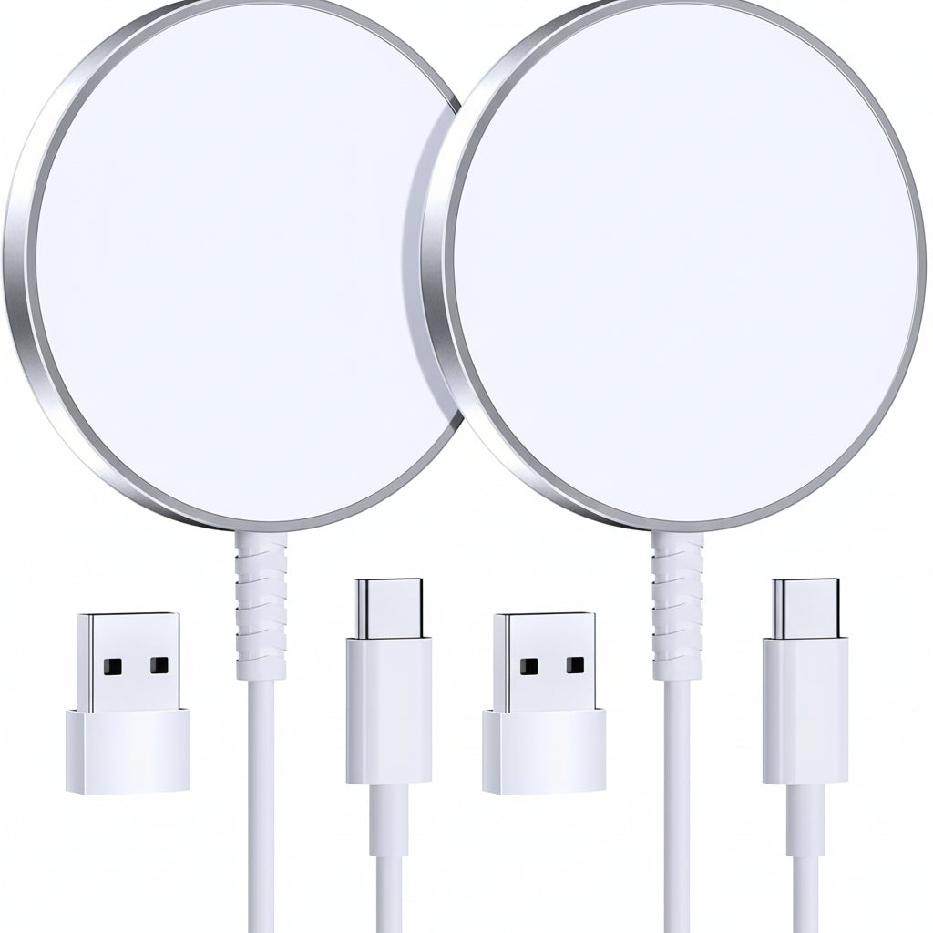 Carregador Sem Fios Magnético Carregamento Rápido Compacto em Alumínio