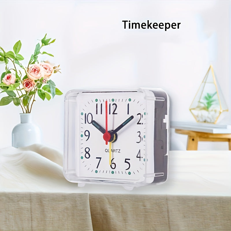 TimeSquare - Eenvoudige Witte Vierkante Wekker voor Slaapkamer & Bureau