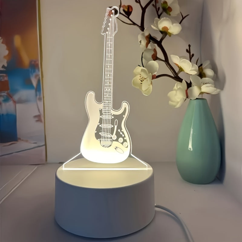 MusicGlow - 3D Gitaar LED Nachtlamp met Multikleurige Sfeerverlichting