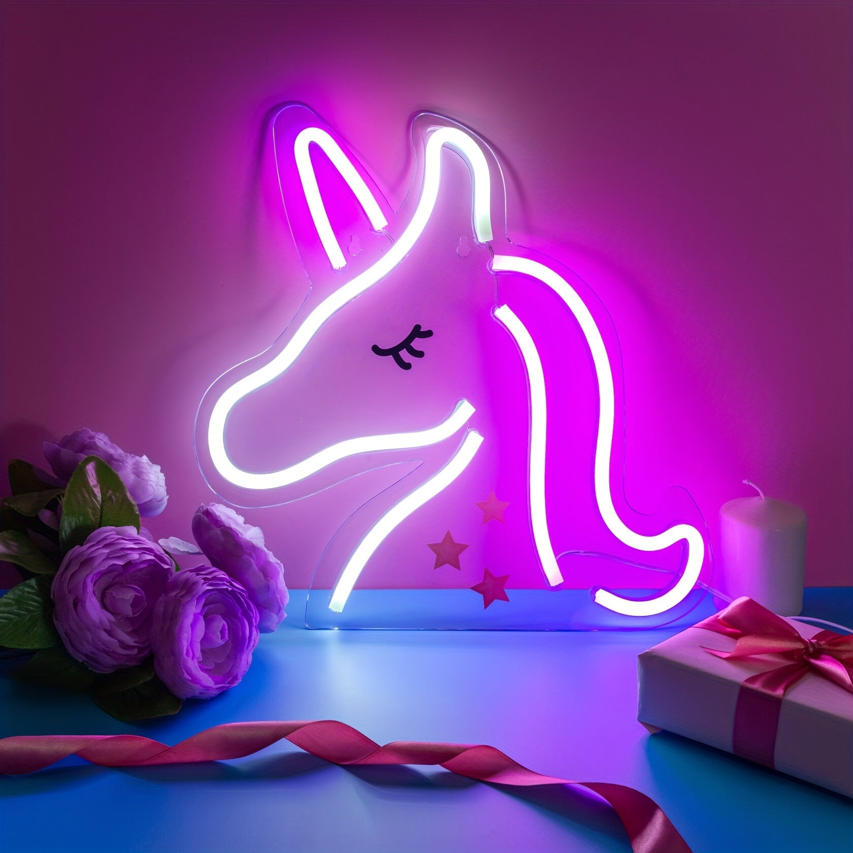 NeonMagic - Roze Mythisch Wezen LED Wandlamp
