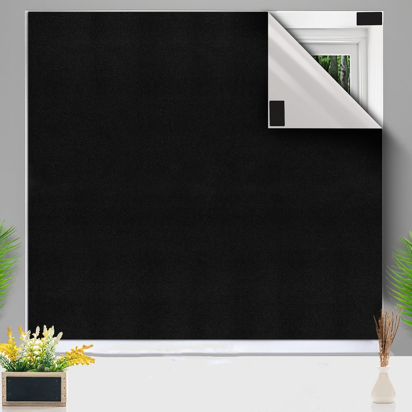 Vintage Blackout Curtains - Thermally Insulated, 1 Piece, Without Cord, Temporary Window Covering with Velcro