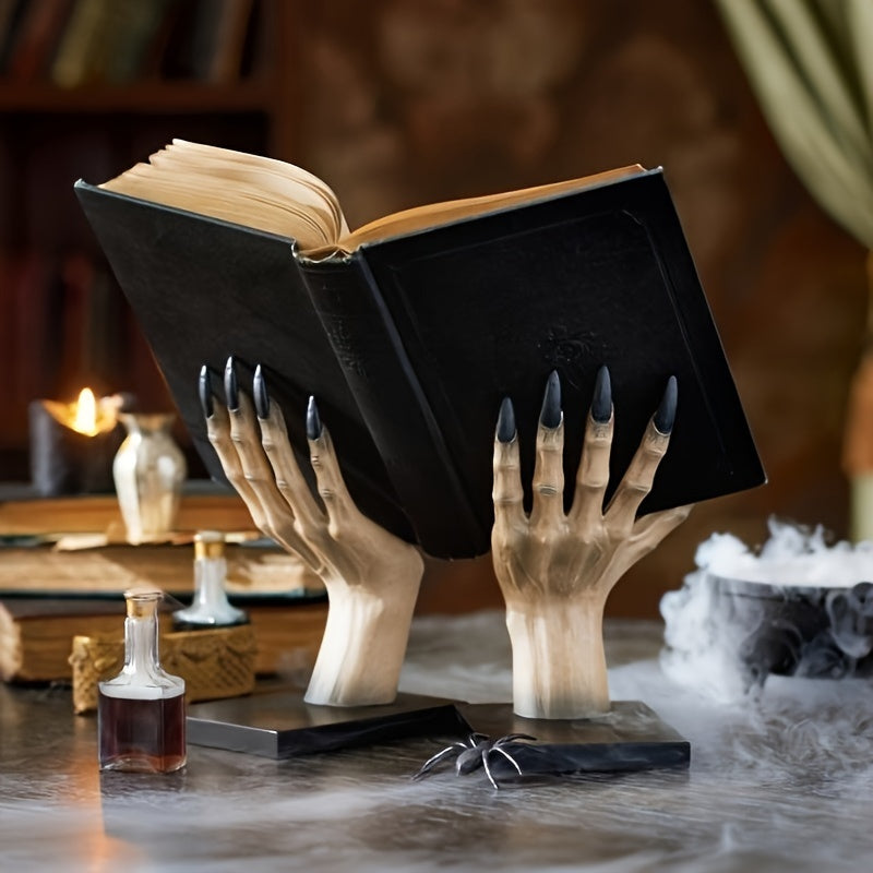 DemonHand - Set di 2 Fermalibri in Resina per Decorazione Interna/Esterno