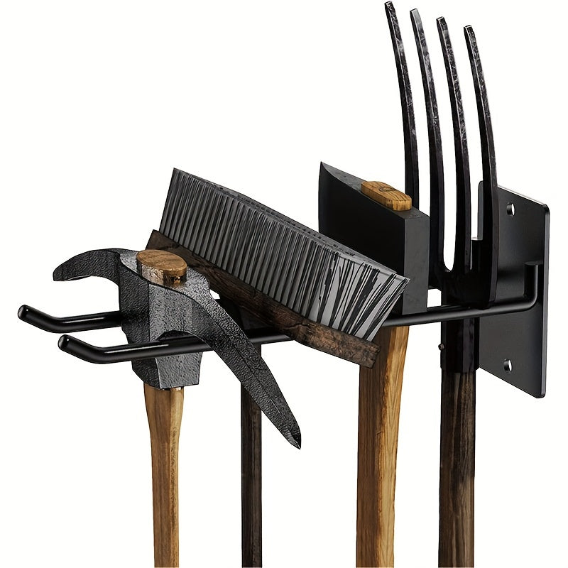 ToolRack - Heavy Metal Garden Tool Organizer with Garage Hooks