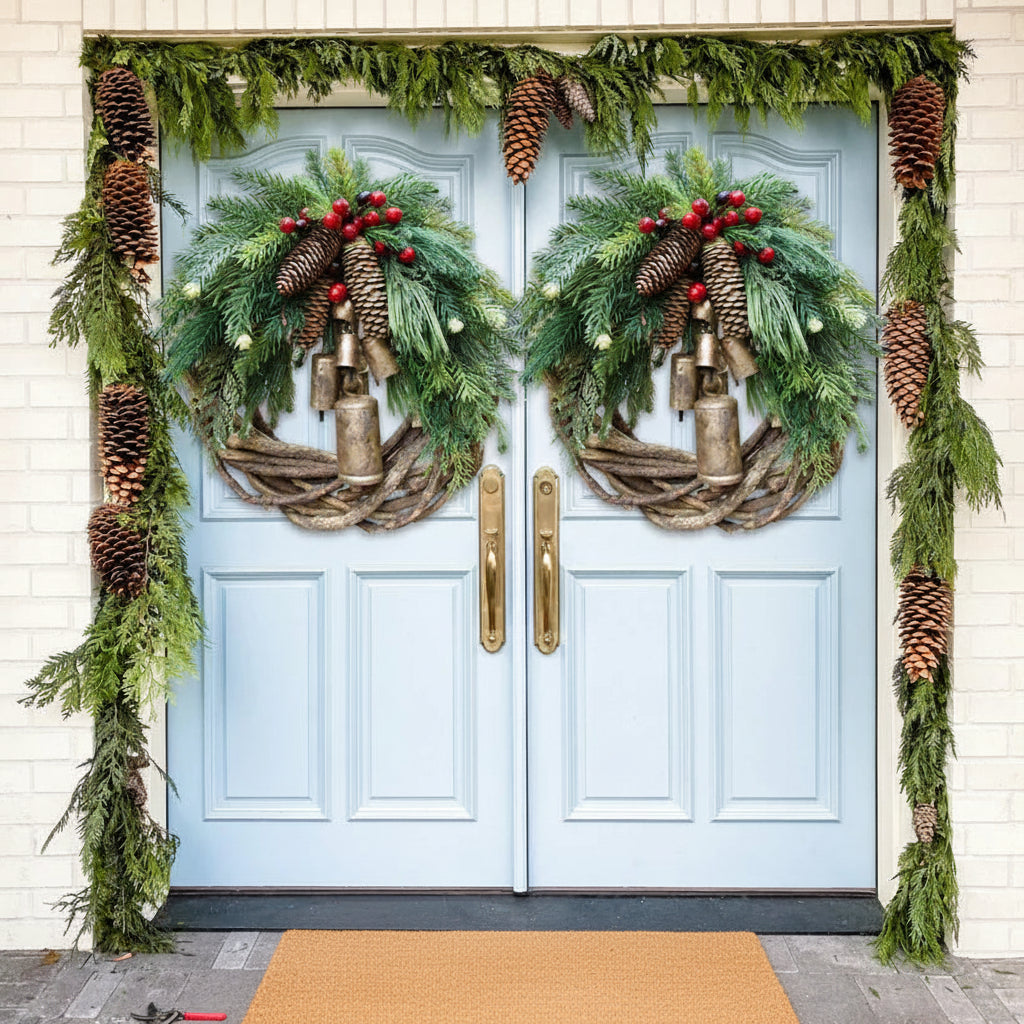 Kerstkrans Bohemian Stijl Handgemaakt Feestelijke Sfeer