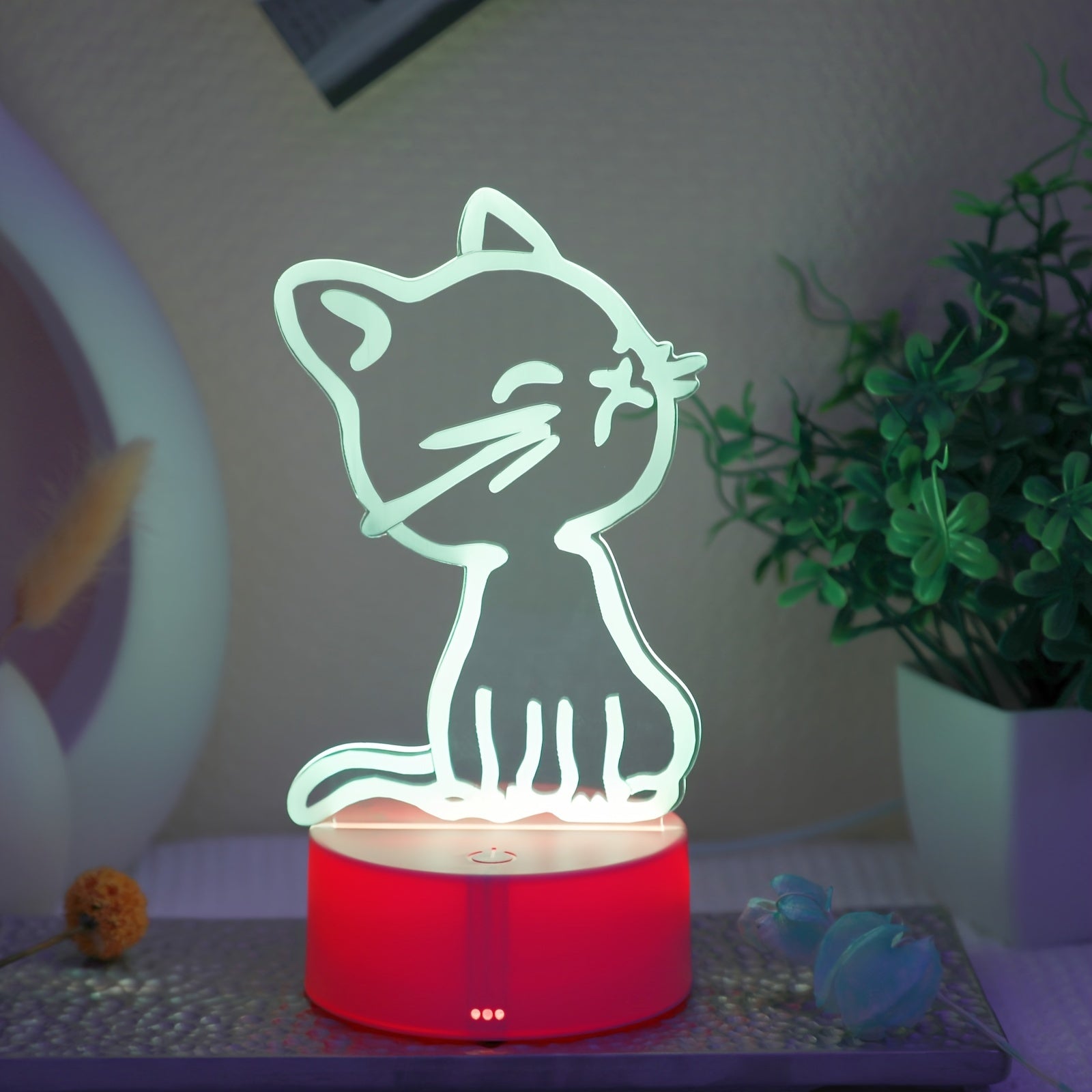 GlowPaw - Touch-Controlled 3D Kat Nachtlamp