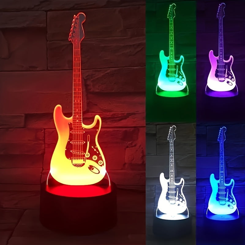 MusicGlow - 3D Gitaar LED Nachtlamp met Multikleurige Sfeerverlichting