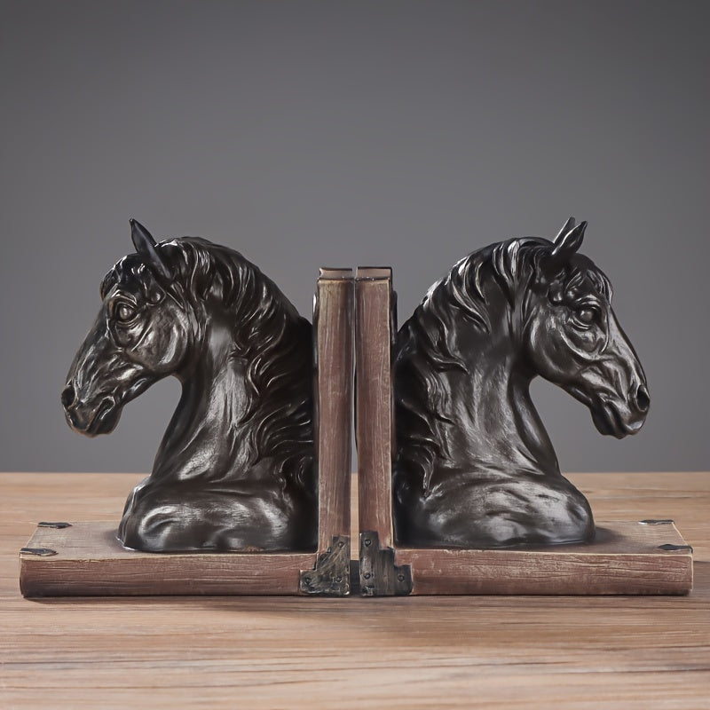 HorseHead - Houten Paardenhoofd Boekenstandaards voor Moderne Decoratie
