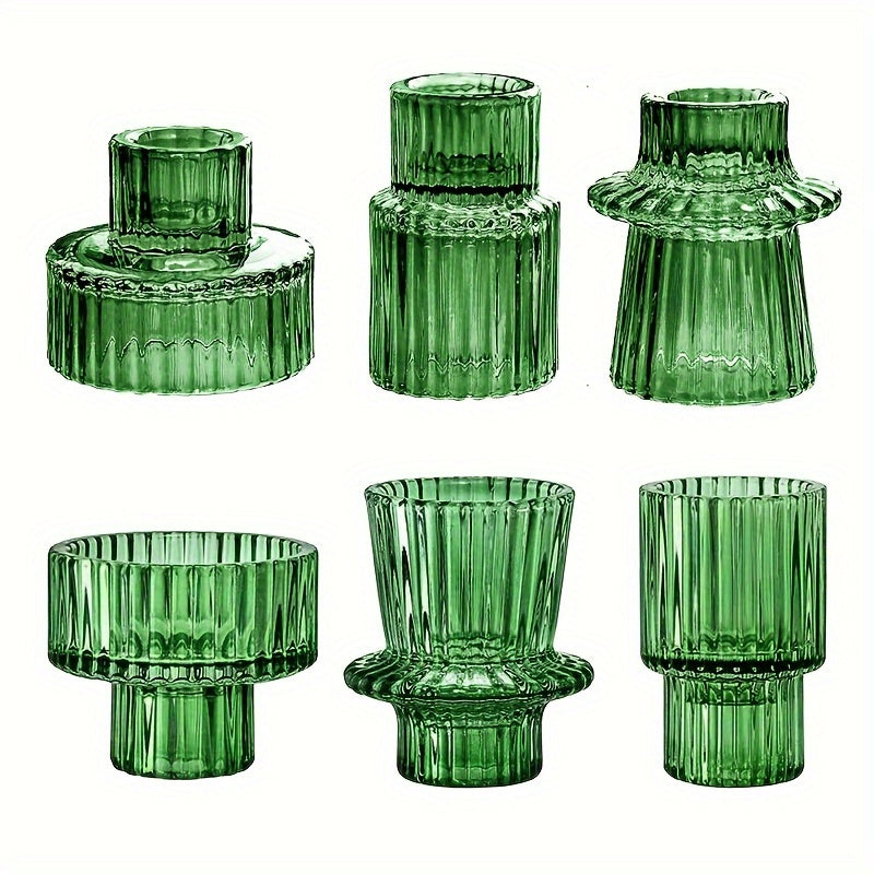3/6-delige Glazen Kaarsenhouders - Perfect voor Tafeldecoratie en Bruiloften