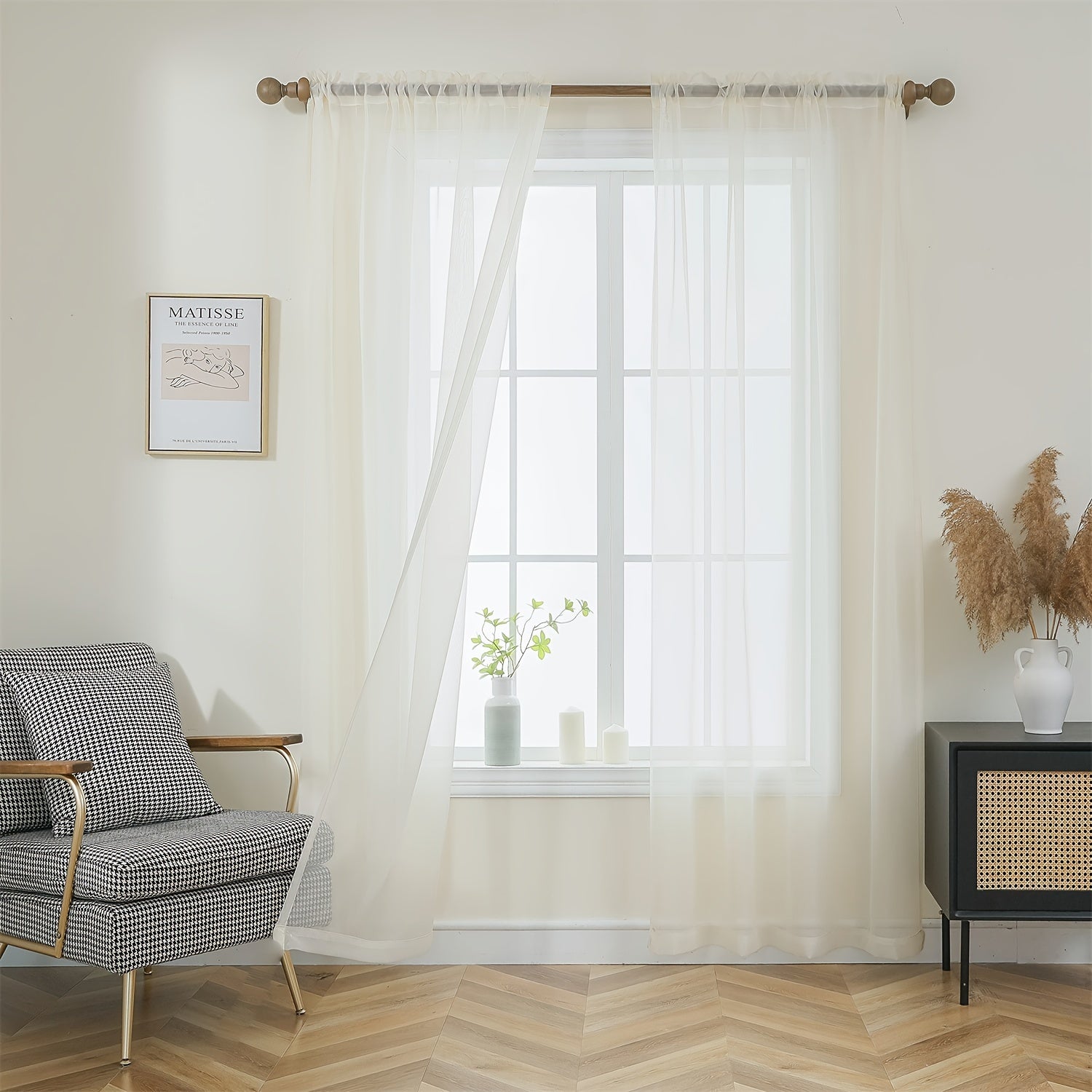 Semi-transparante Gordijnen - 2-pack Lichte en Ademend Polyester Gordijnen voor Slaapkamer en Terrasdeuren