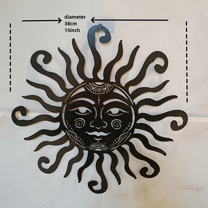 SolarFace - Metalen Zonnegezicht Muurkunst
