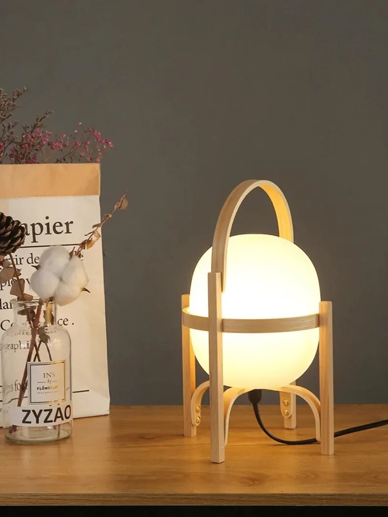 WoodLume – Modern Wooden Table Lamp with LED Lighting