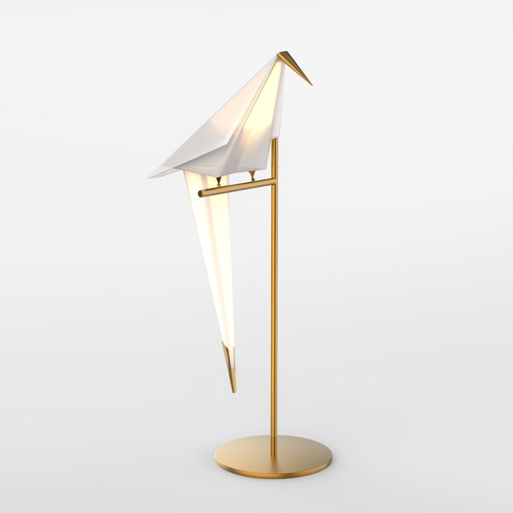 OrigamiGlow – Gouden Origami Tafellamp in Kraanvogel Design met LED Verlichting