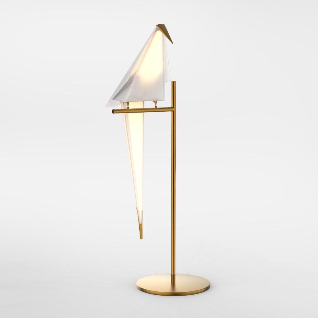 OrigamiGlow – Gouden Origami Tafellamp in Kraanvogel Design met LED Verlichting