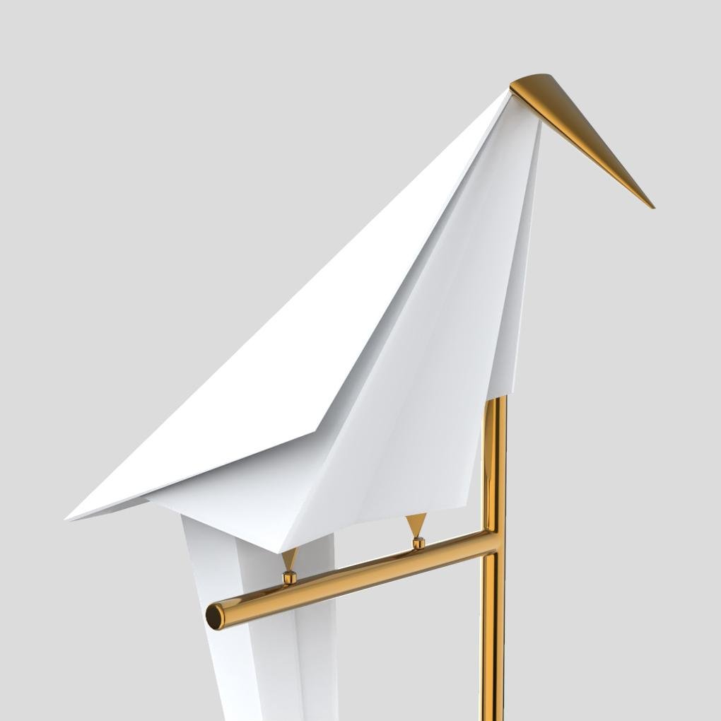 OrigamiGlow – Gouden Origami Tafellamp in Kraanvogel Design met LED Verlichting