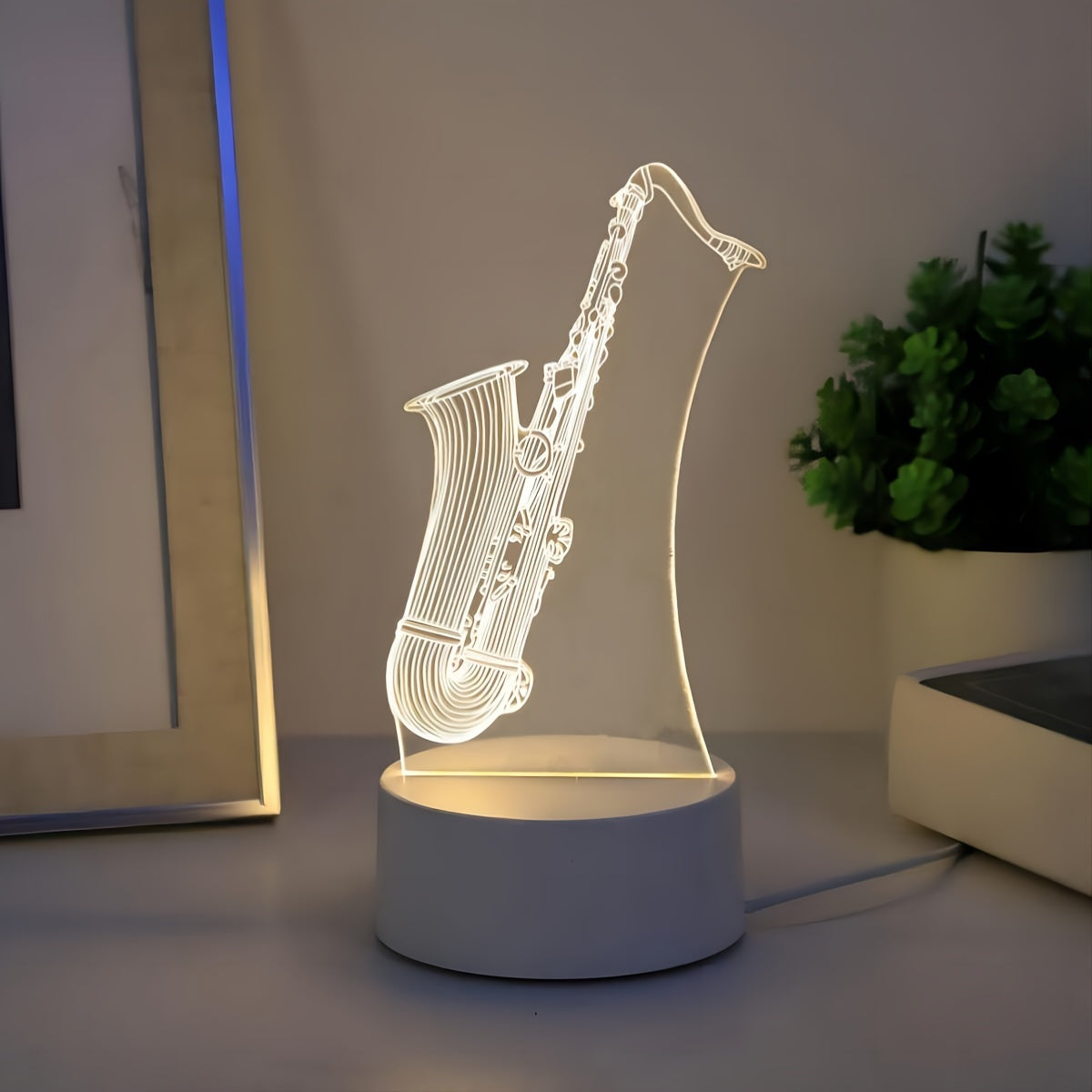 SaxGlow - 3D Saxofoon LED Nachtlamp, USB-Aangedreven Tafellamp