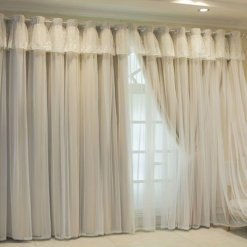 Princess Style Gordijnen - Blackout Privacy Raambekleding Set van 2 Stuks