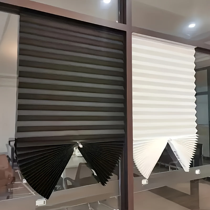 1 Stuk Snoerloze Verduisterende Gordijn - Lichtfilterend, Gevouwen Raambekleding voor Woonkamer en Slaapkamer