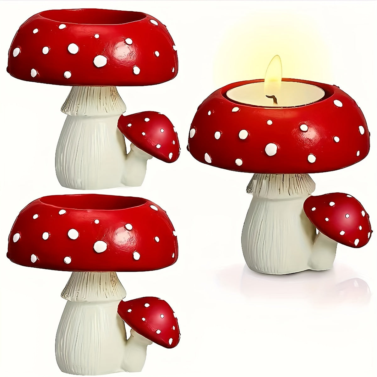 Charmante Keramische Paddenstoel Kandelaar - Perfect voor Huisdecoratie, Theelicht Display & Decoratief Accent