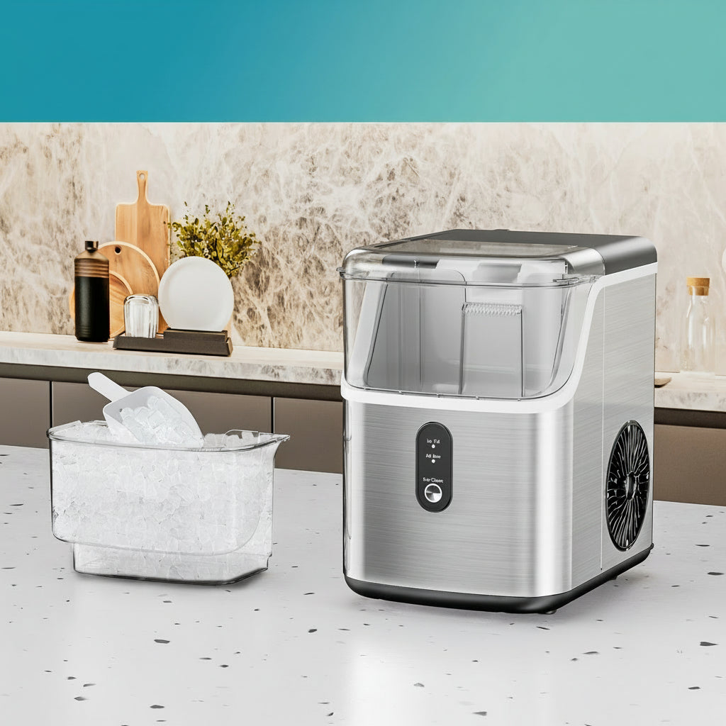 IJsblokjesmachine Compact RVS Design Snelle Nugget Ice