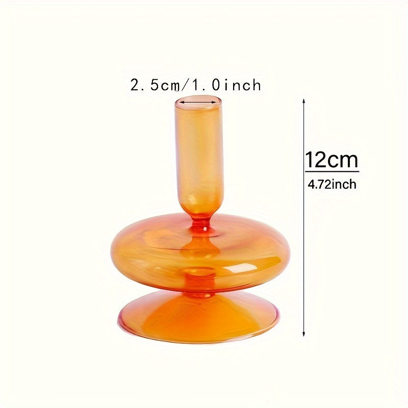 1pc Creatieve en Minimalistische Glazen Kandelaar Set - Gelakte Glazen Vaas Tafeldecoratie voor Woonkamer, Eettafel en Romantisch Diner