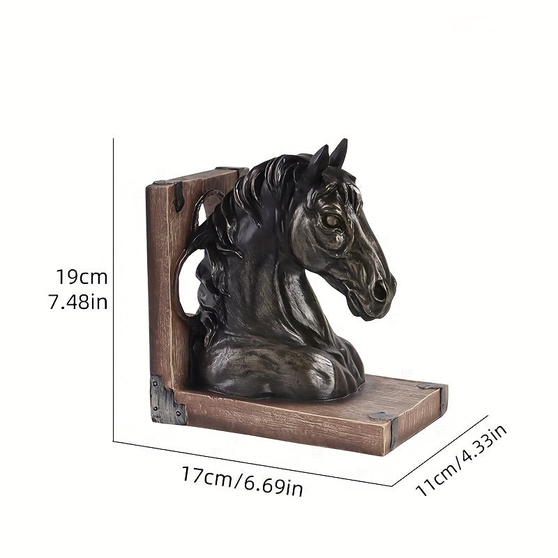 HorseHead - Houten Paardenhoofd Boekenstandaards voor Moderne Decoratie