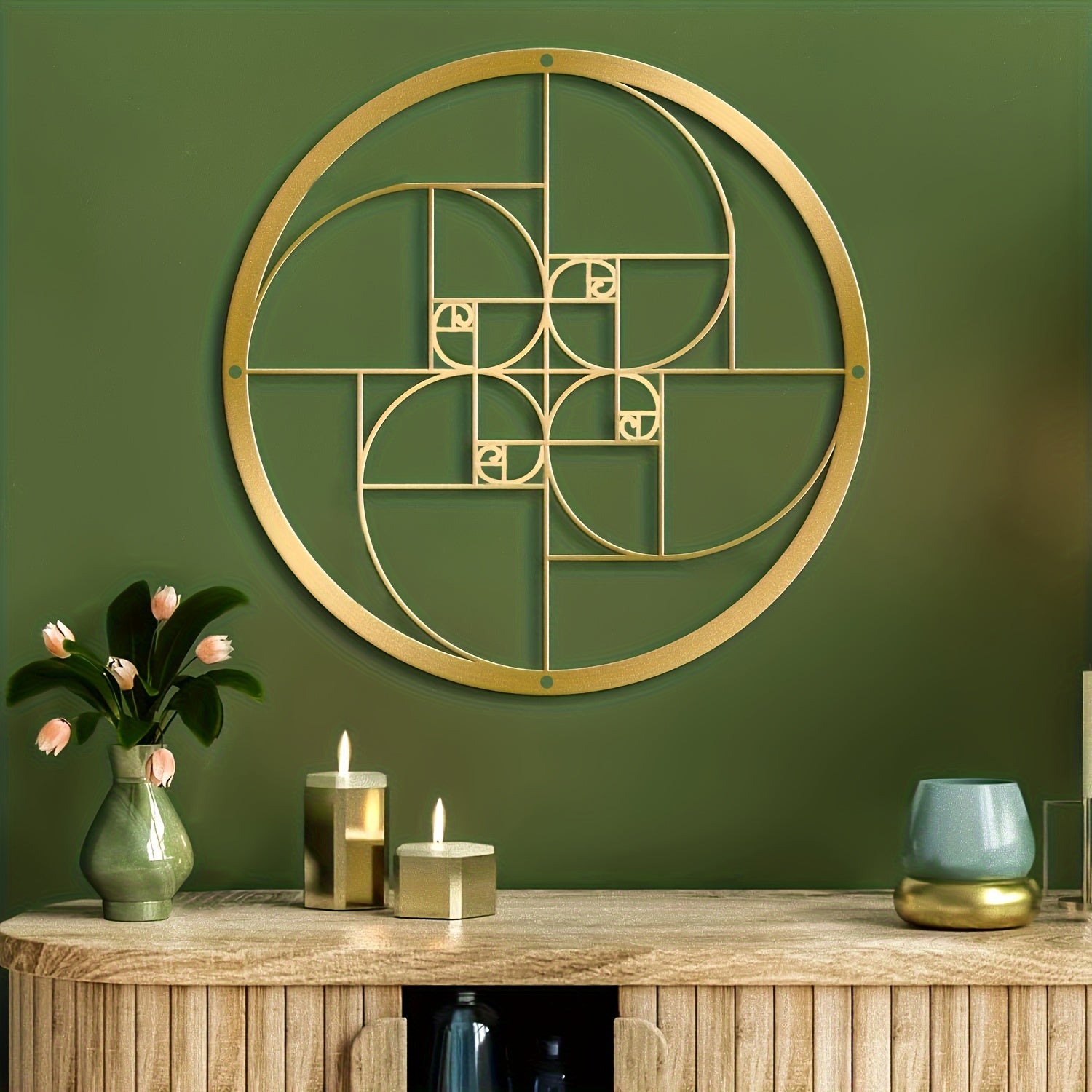 SpiralArt - Fibonacci Spiraalmuurkunst Metaal