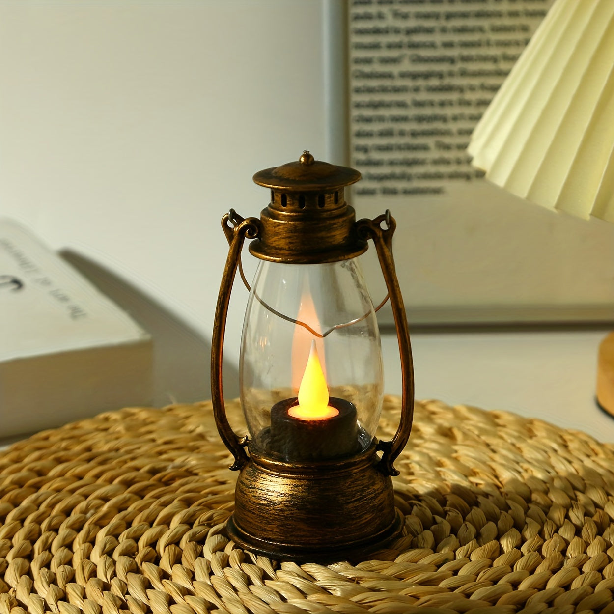 VintageGlow - LED Kerosine-Stijl Tafellamp met Gele Vlam