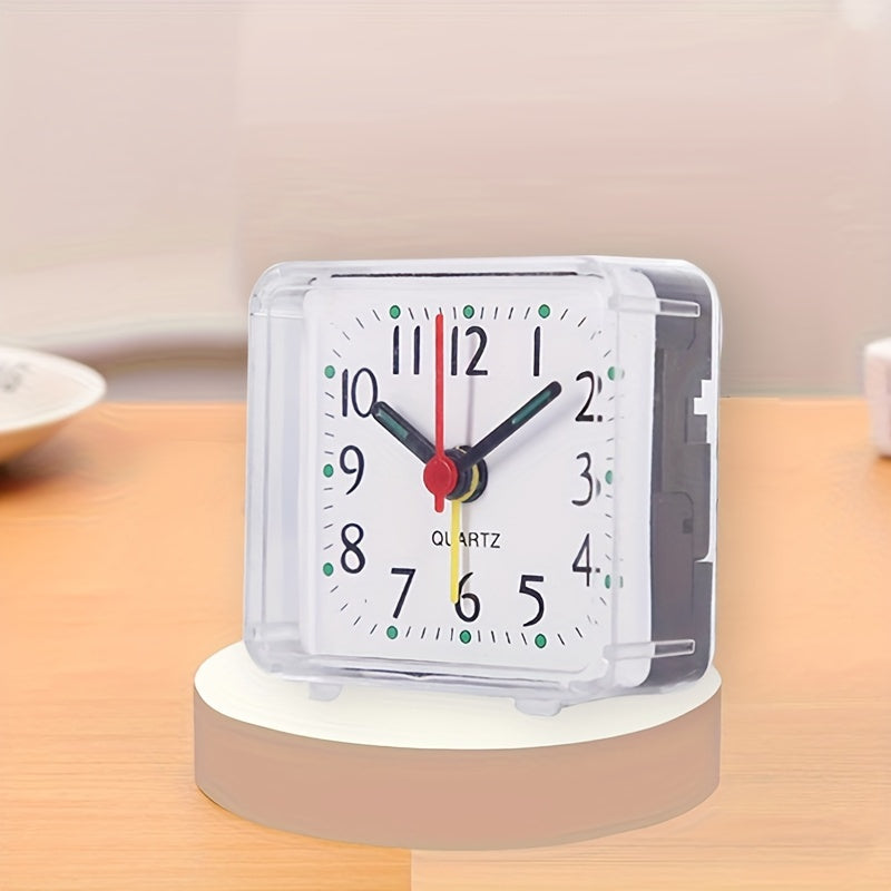 TimeSquare - Eenvoudige Witte Vierkante Wekker voor Slaapkamer & Bureau