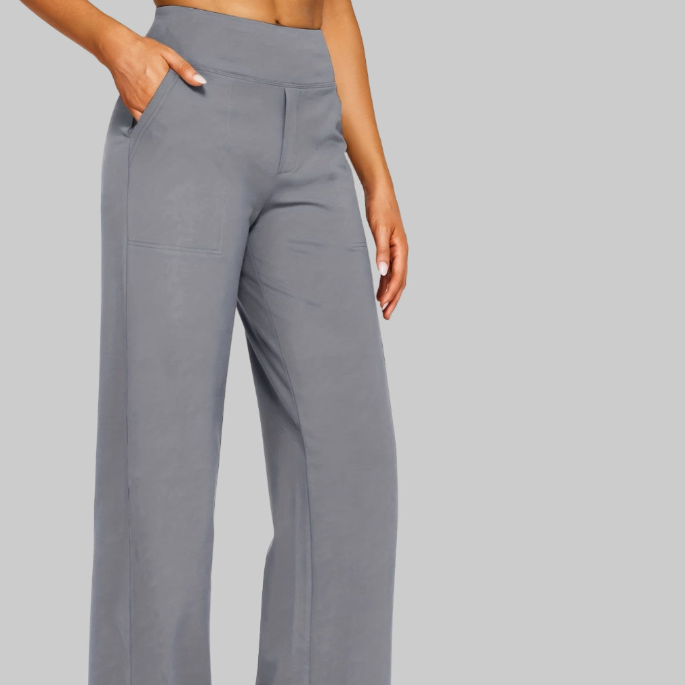 Dames Broek Wide Leg Elegante Stretch Nylon Lange Pantalon