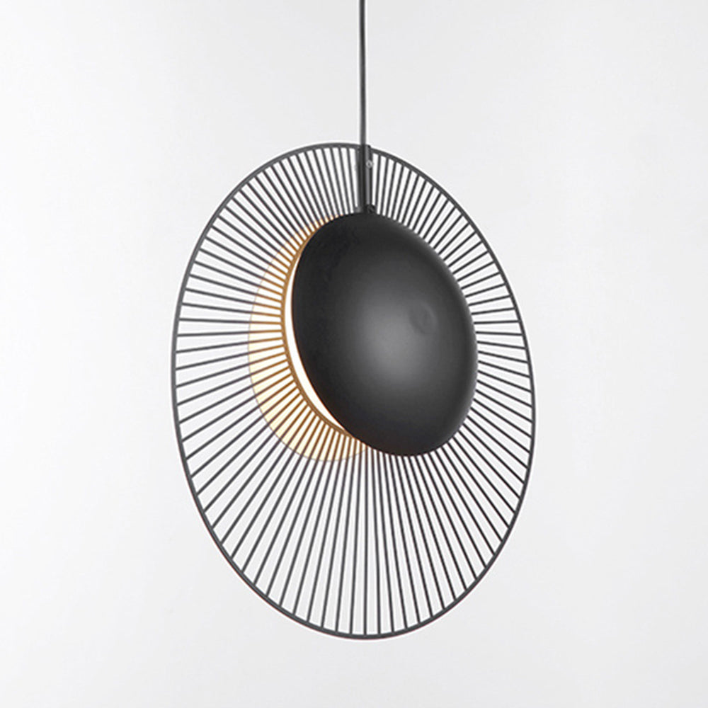 Lampada a sospensione minimalista in metallo nero per sala da pranzo