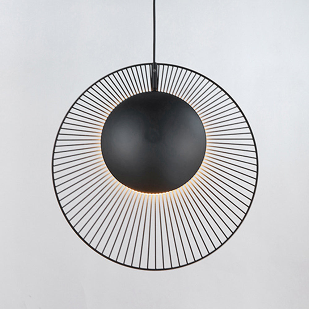 Lampada a sospensione minimalista in metallo nero per sala da pranzo